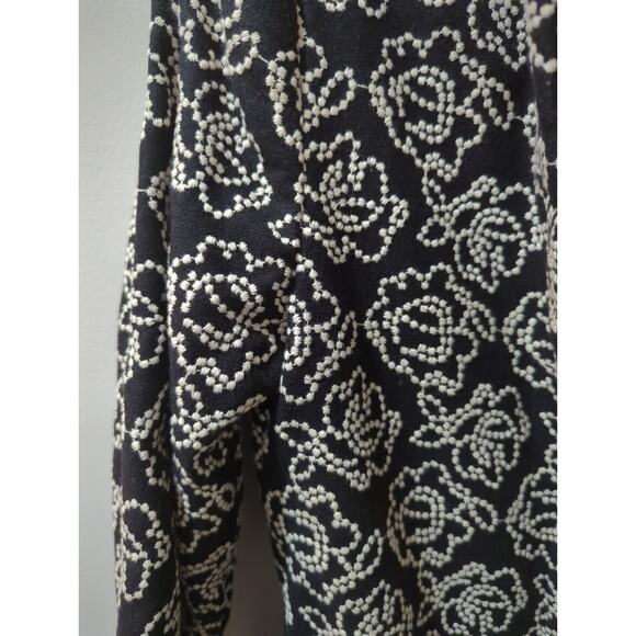 TiBi Black White Embroidered Wool Blend Jacket Coat - Picture 2 of 5